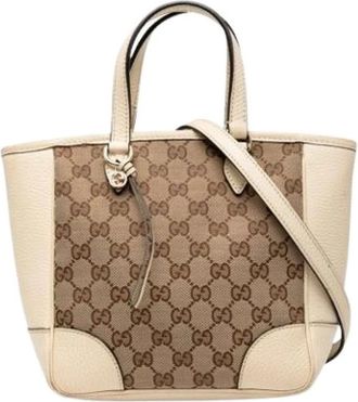Gucci Pre-owned Mini Bags, female, Beige, Size: ONE SIZE Pre-owned Canvas Mini Bag