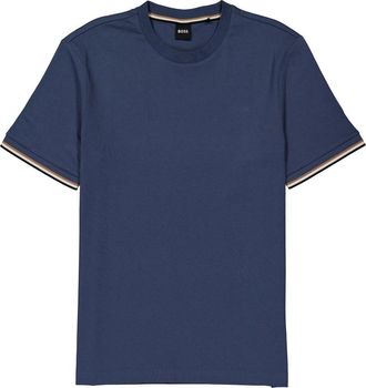 HUGO BOSS Thompson Stripe Cuffs Cotton-Jersey T-Shirt, Size Small