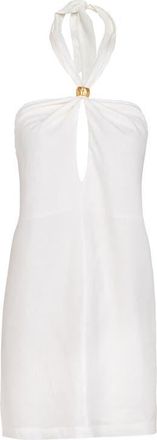 Vix Aster Halter Linen Blend Cover-Up Dress in Off White at Nordstrom, Size X-Large