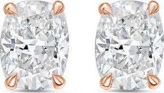 Diana M. Jewels 14Kt Rose Gold 10.00 cts Lab Grown Elongated Cushion Cut Diamond Studs