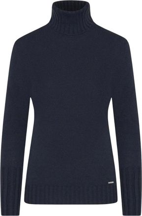 Kiton Truien & Vesten, Dames, Blauw, S, Kasjmier, Cashmere Polo Neck Jumper