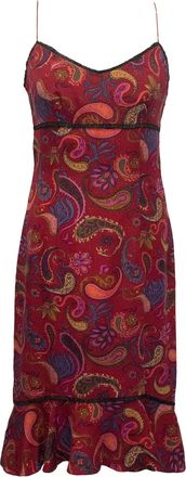 Nicole Miller red Paisley Print Silk Dress Size S