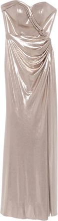 Cristallini Angelina gedrapeerde strapless jurk - Zilver
