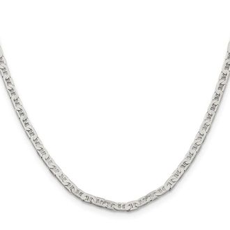 Diamond2Deal Sterling Silver 3mm Flat Anchor Chain Necklace
