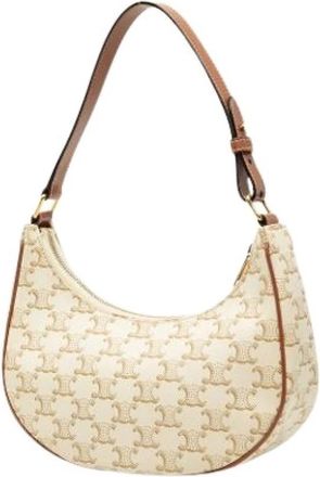 Celine Pre-owned Ava Schoudertas - Dames - Vintage Schoudertas - Beige - ONE Size - Leer - Vintage