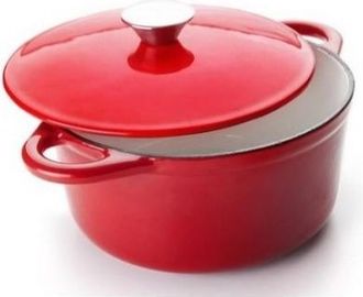 Ibili Cocotte Redonda Ibili 725924r Hierro Fundido 24cm 3.9l Roja