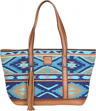 StS Ranchwear Womens Mojave Sky Tote Bag In Blue Serape Pattern