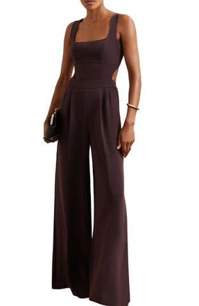 Reiss Dion Pleated Sleeveless Wide Leg Jumpsuit in Burgundy at Nordstrom Rack, Size 8 Us / 12 Uk