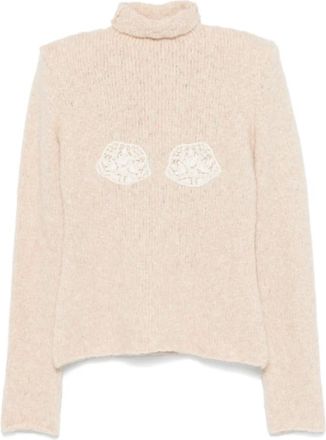 Magda Butrym Truien & Vesten, Dames, Beige, S, Turtleneck Truien