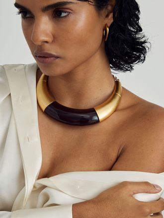 Paige Paige Gold Curve Choker Necklace