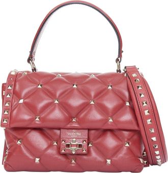 Valentino Red Quilted Leather Candystud Top Handle Bag (Authentic Pre-Loved)