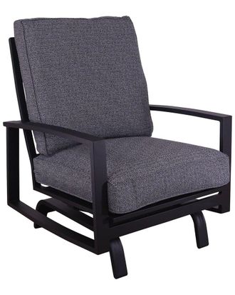 Courtyard Casual Creative Outdoor Products Courtyard Casual Santorini Black Aluminum 2 High Motion Chairs With Envelop Back Cushions