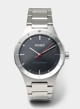 HUGO BOSS Mens Black dial silvery watch
