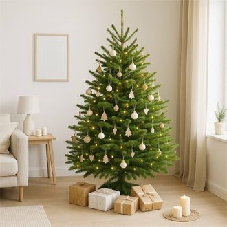 Clifton Premier Norway Spruce Christmas Tree - Fresh Cut - 1.5m - 1.75m (5 - 6ft) in Green
