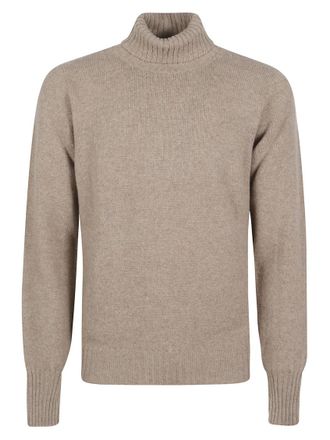 Drumohr Beige Highneck Wool Sweater