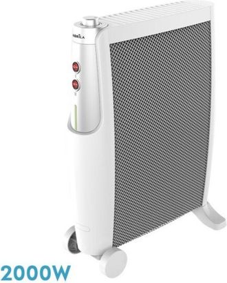 Fabrilamp Fabrilamp - Radiador De Mica Imperial 2000w 2elem Blanco/plata 2 Potencias Antivuelco,termostato,c/ruedas 66x48,5x23cm