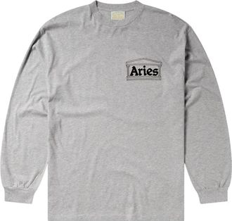 Aries Temple L/S Tee - Heren - Sweatshirts - Grijs - XL - Katoen - Hoodies & sweatvesten