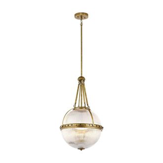 Netlighting Aster 3 Light Globe Ceiling Pendant Brass E14 in Yellow