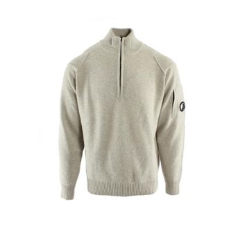 C.P. Company Turtlenecks, male, Gray, Size: XL Lambswool Half Zip Sweater