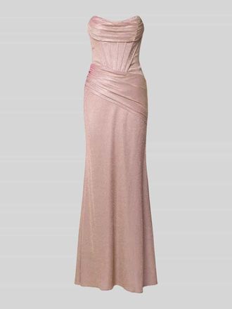 Unique Maxikleid im Off-Shoulder-Look mit Drapierungen in Rose, Gr&ouml;&szlig;e 32
