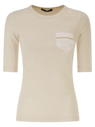 Fabiana Filippi Stretch Cotton T Shirt With Elegant Pocket