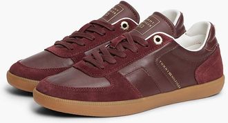 Tommy Hilfiger Womens Tribeca Leather-Mix Skater Sneaker - Oxblood - US 6.5 / EU 37