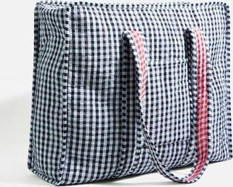 Yumi Gingham Quilted Zip Bag in Black at Nordstrom