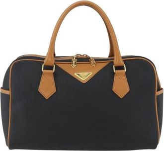 Saint Laurent Pre-owned Handbags, female, Black, Size: ONE SIZE Pre-owned Vintage Leather Trimmed Boston Bag