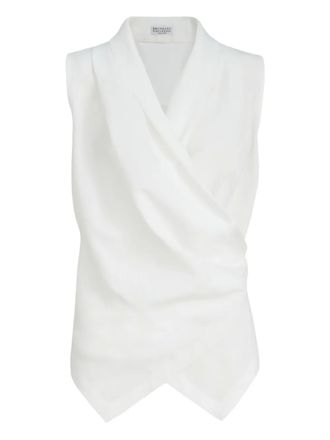 Brunello Cucinelli V-neck vest - Wit