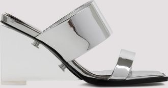Alexander McQueen Silver Leather Heels