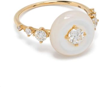 Fernando Jorge 18K Yellow Gold Surround Orbit Diamond Ring - Womens - Diamond/18kt Yellow Gold/Tagua