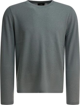 Vince Truien & Vesten, Heren, Grijs, XL, Kasjmier, Cashmere-Zijde Trui met Ronde Hals