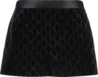 Gucci Embroidered Cotton Velvet Shorts