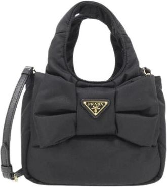 Prada Pre-owned Tessuto Fiocco schoudertas - Dames - Vintage Handtas - Zwart - ONE Size - Vintage