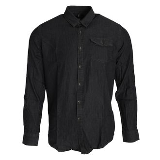 Premier Heren Jeanssteek Lange Mouw Denim Shirt (Zwarte denim)