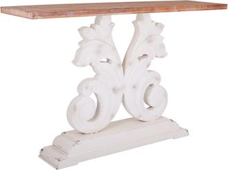 Wanderlust Deco Recibidor De Madera Tallada Blanco 150x40x90