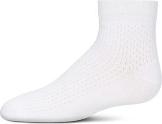 MeMoi Pointelle Dot Anklet Socks in White at Nordstrom, Size 6-12M