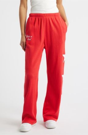 The Mayfair Group You Are a Star Waffle Knit Graphic Sweatpants in Red at Nordstrom, Size X-Small