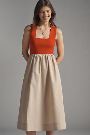 Maeve Sleeveless Crossback Twofer Midi Dress