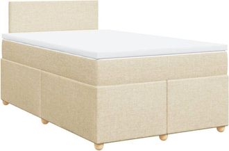 vidaXL Cama Box Spring Con Colch&oacute;n Tela Color Crema 120x190 Cm Vidaxl