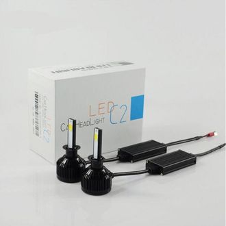 Trade Shop Trade Shop Traesio - Trade Shop - Fari Led De Car C2 H1 Headlight Fari Potenti With Protection In Gomma 3000 Lms