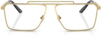 Versace 59mm Rectangular Optical Glasses in Gold at Nordstrom