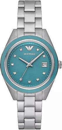 Emporio Armani Leo Quartz Crystal Blue Dial Ladies Watch AR11545
