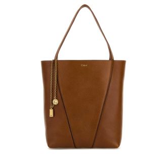 Chlo&eacute; Caramel Leather Spin Shopping Bag