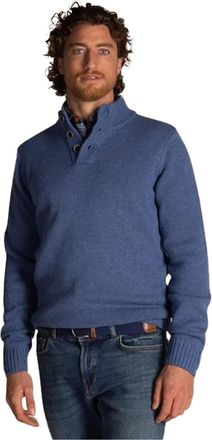 N-Z-A- NEW ZEALAND AUCKLAND Normale fit blauw Adan NZA trui half zip knopen