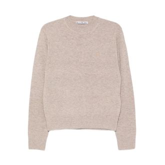 Acne Studios Trui met ronde hals van yakwol - Dames - Truien - Beige - Maat: M/L Wol