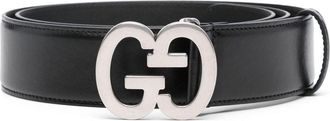 Gucci logo-buckle leather belt - men - Calf Leather - 100 - Black