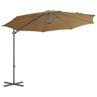 Berkfield Home Outdoor Umbrella with Portable Base Taupe