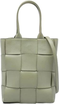 Bottega Veneta Pre-owned Cassette Tote - Dames - Vintage Shopper - Groen - ONE Size - Leer - Vintage