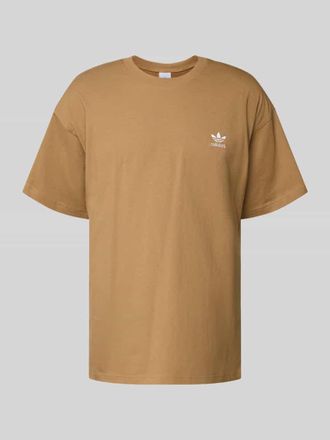 adidas Originals T-Shirt mit Rundhalsausschnitt in Mittelbraun, Gr&ouml;&szlig;e M